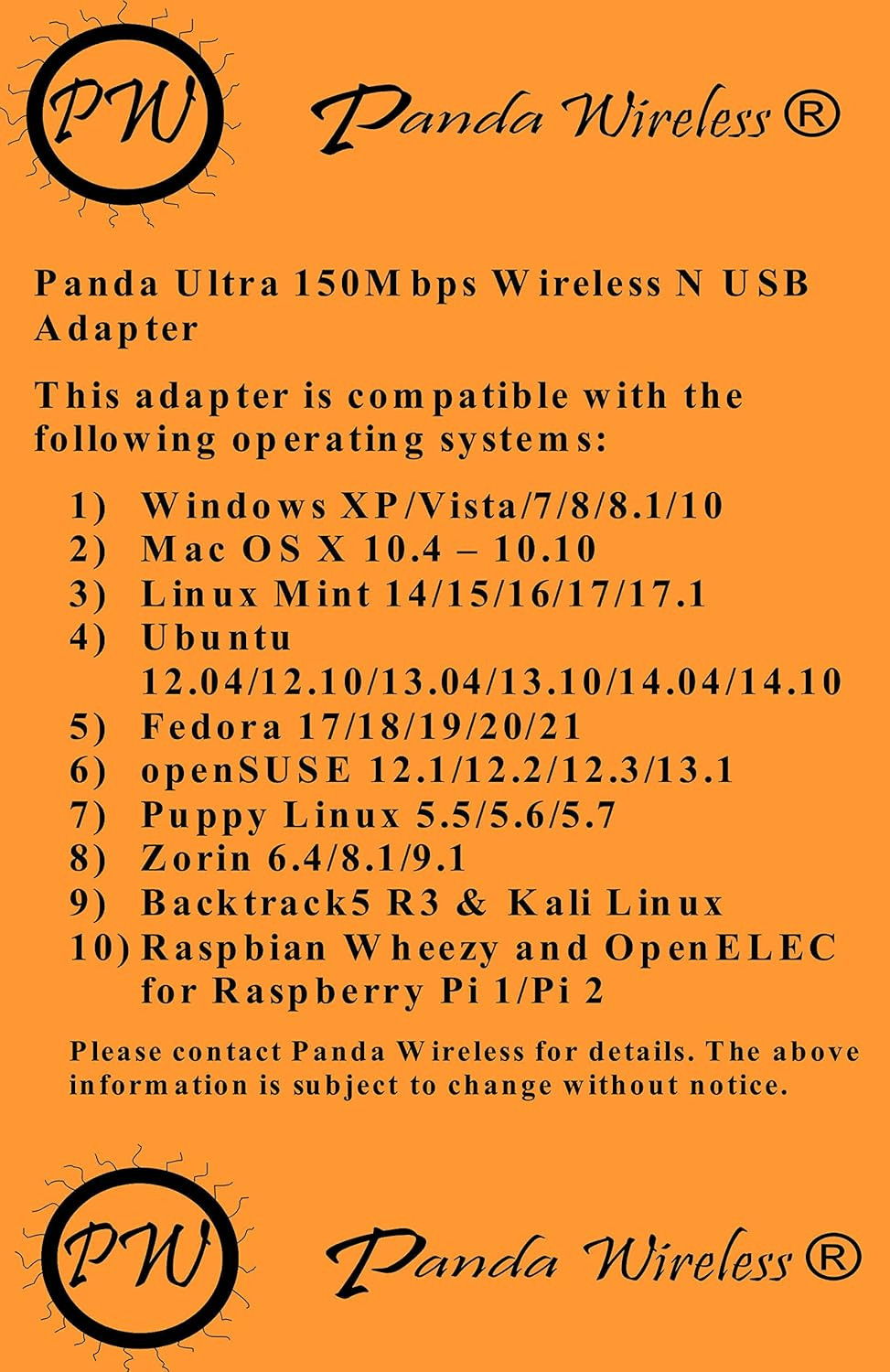 ® Ultra Wifi (B/G/N) 150Mbps Wireless-N 2.4Ghz USB Adapter – Windows 7/8/10/11,