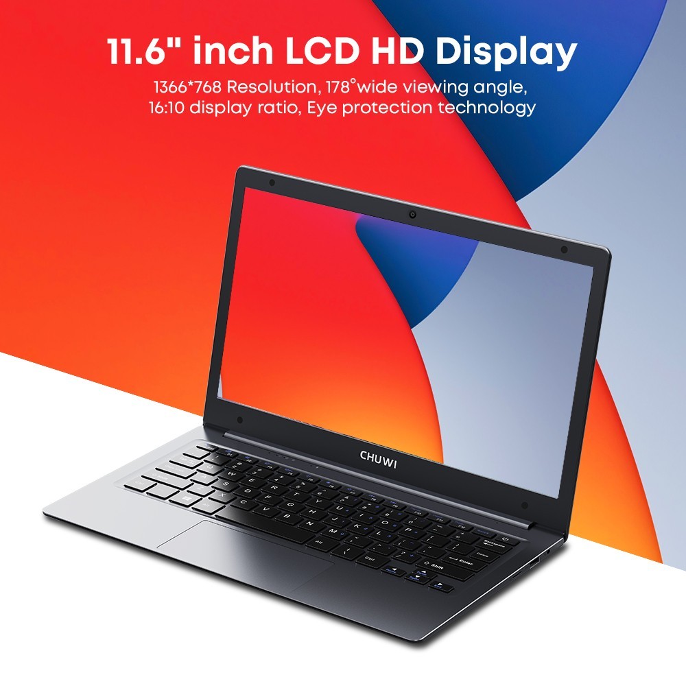 CHUWI- 11.6″ Laptop – Intel Celeron 2.8GH- 4GB Memory – 128GB SSD-Mini HD Gray
