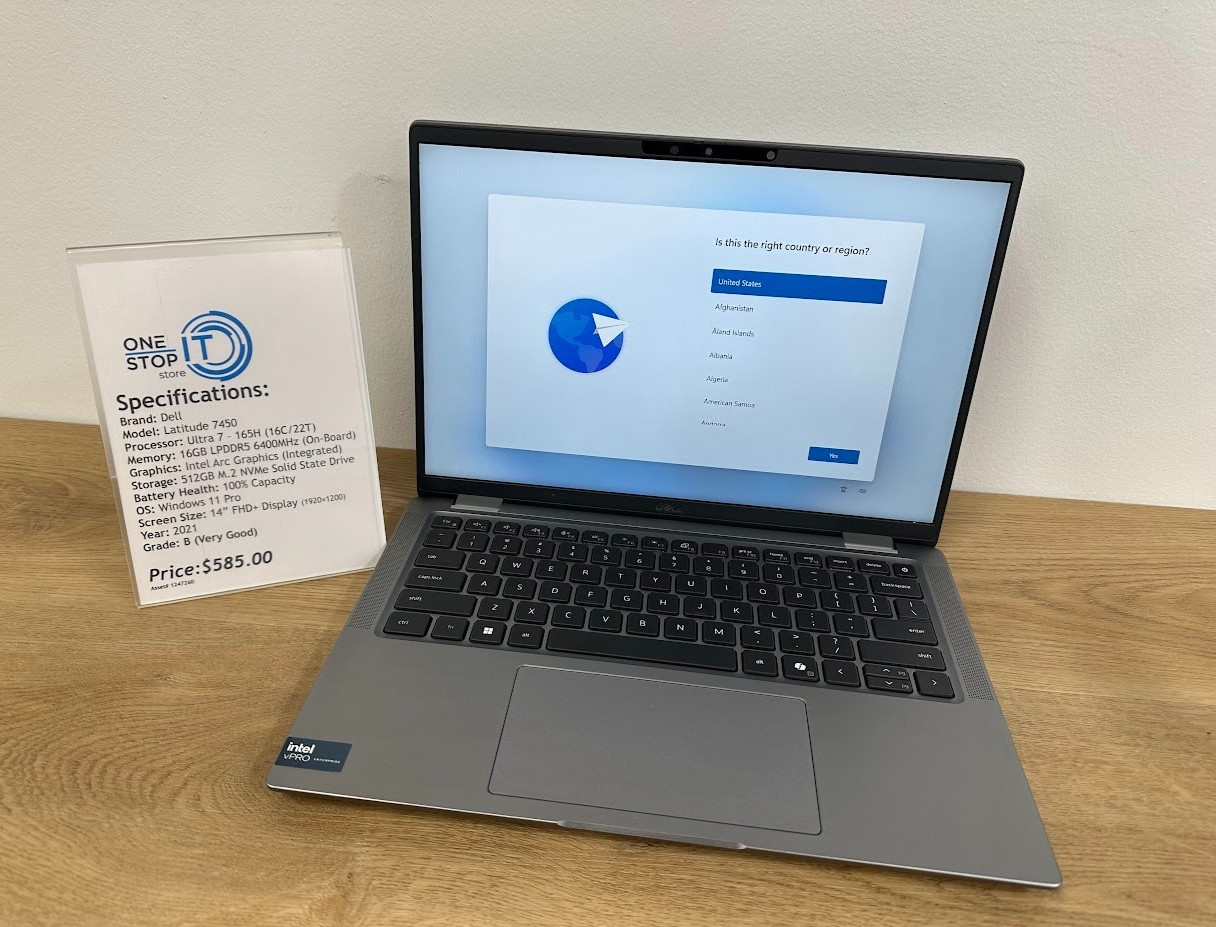 Dell Latitude 7450 Ultra 7 165H 16GB LPDDR5, Intel Arc Graphics, 512GB SSD 2021