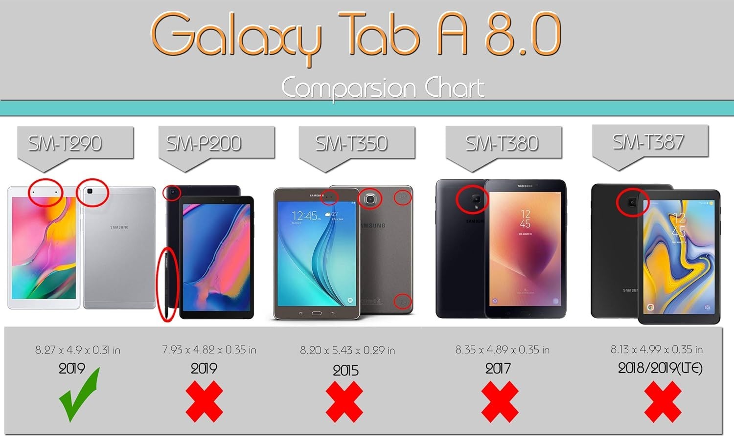 Tempered Glass Screen Protector Premium For Samsung Galaxy Tab A 8.0″ T290/T295