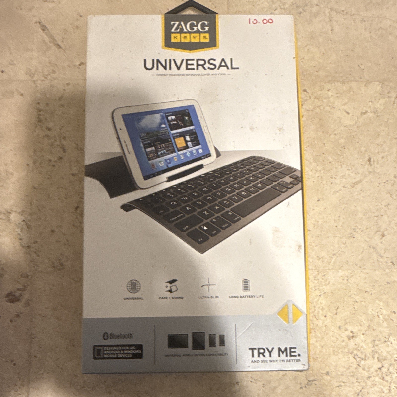 ZAGG ZAGGkeys Universal Bluetooth Keyboard Dock Ultra-Slim Case & Stand Black