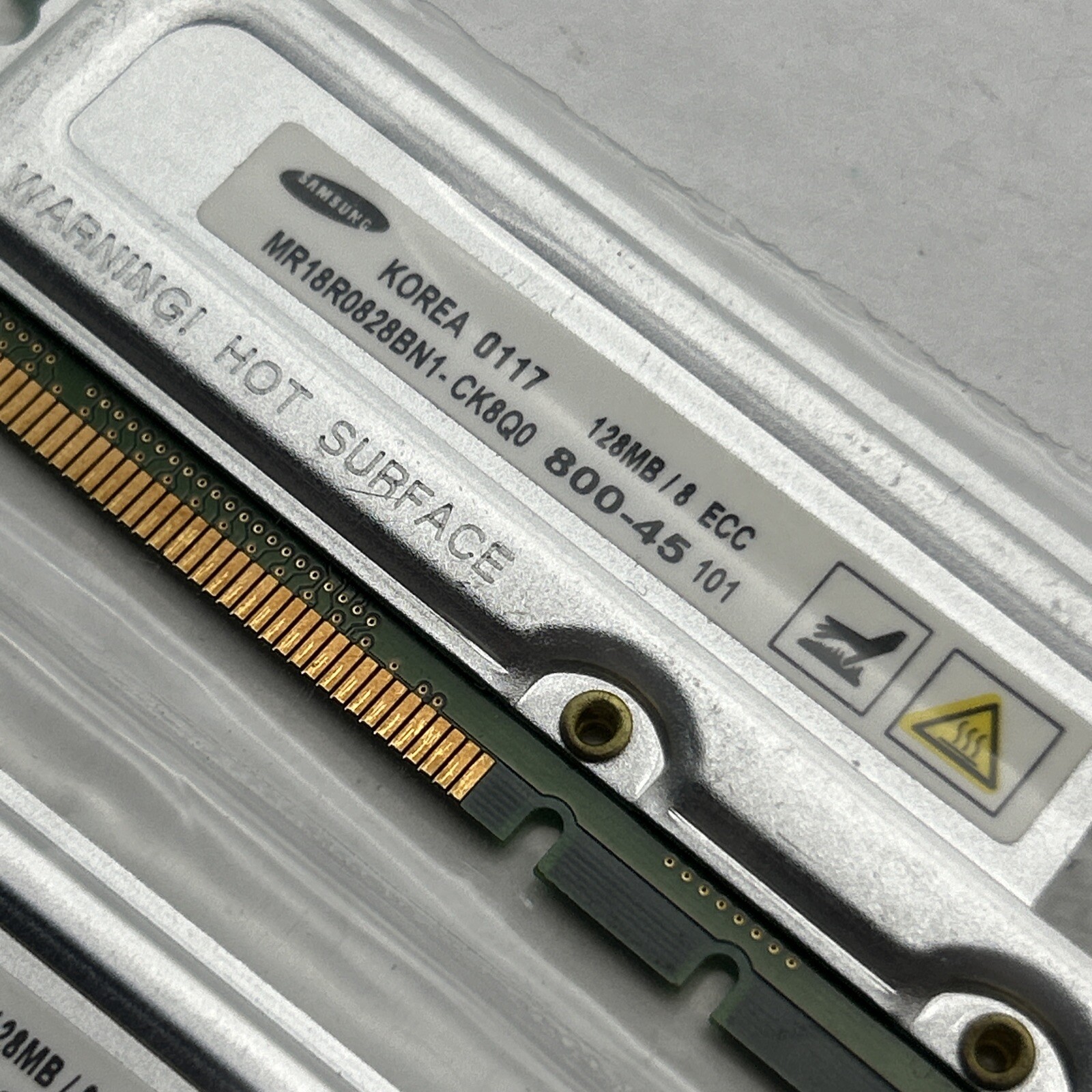 256MB 2x128mb 800-45 184 pin RDram Memory Rambus ECC Samsung MR
