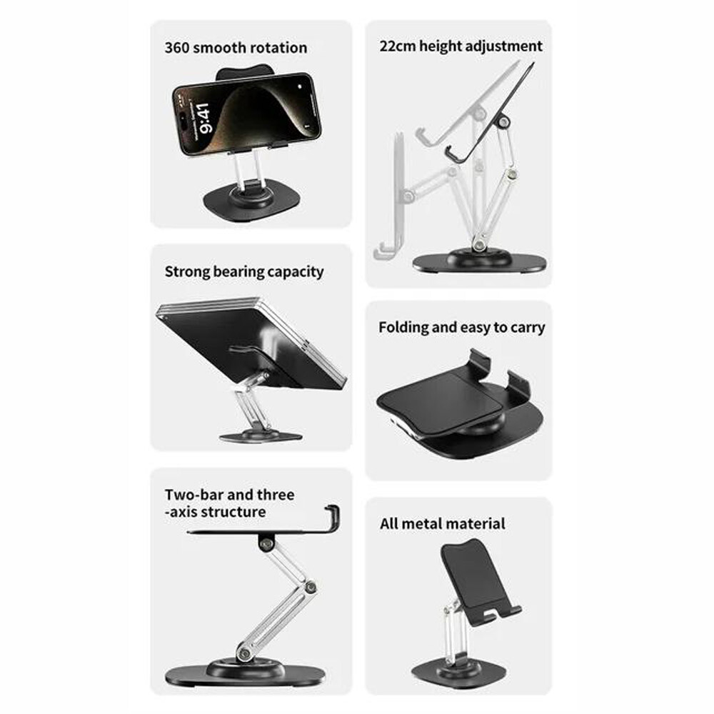 Adjustable Universal Tablet Stand Desk Holder Mount For iPad iPhone Smartphones