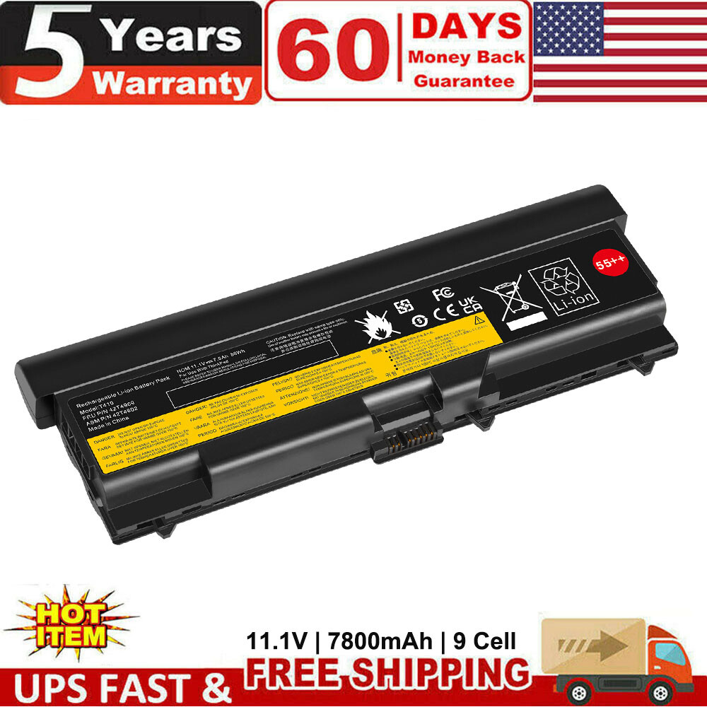 55++ 9 Cell Battery for Lenovo Thinkpad T410 T420 T510 T520 E40 E50 SL510 W520