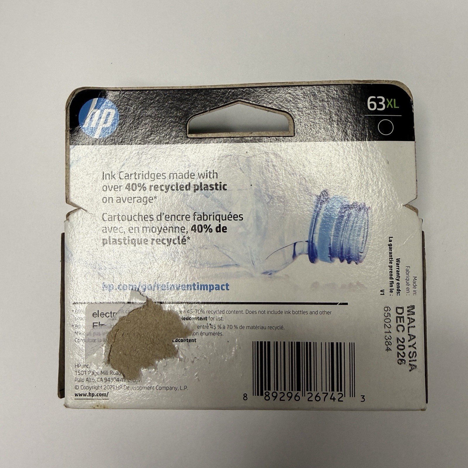 New HP 63 XL Black Ink Cartridge High Yield Genuine OEM Original Sealed Dec 2026