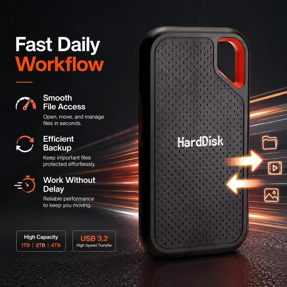 external hard drive 4tb High Speed Capacity Solid State Usb3.2 Laptop Mac And PC