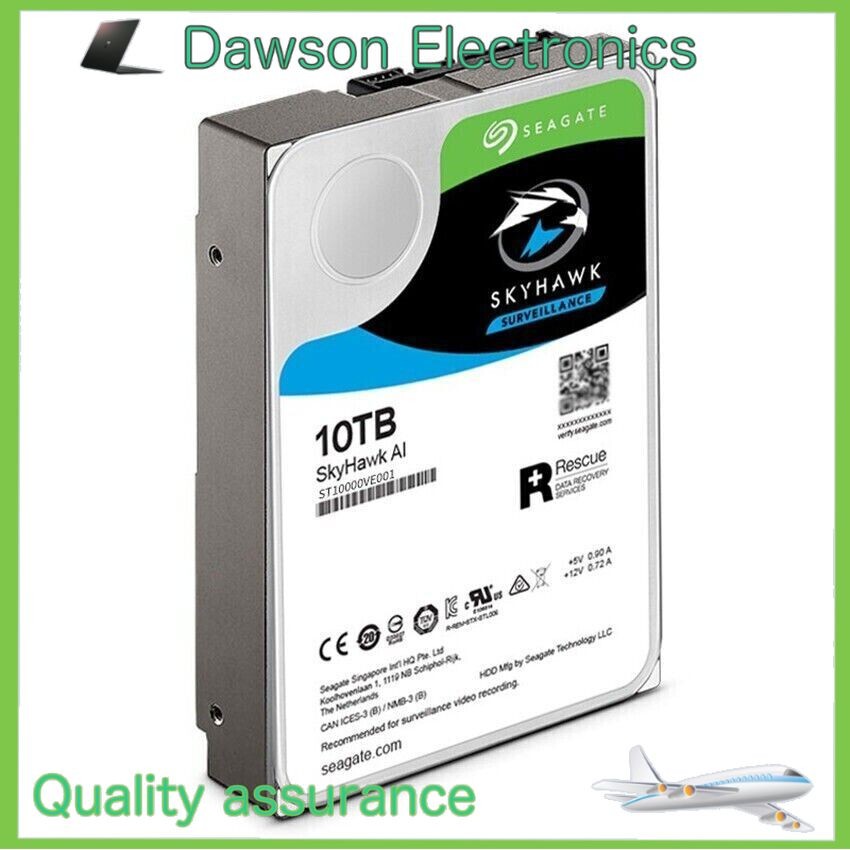 Seagate Skyhawk AI ST10000VE001 Internal Hard Drive 7200 RPM 10TB 256MB SATA3.0
