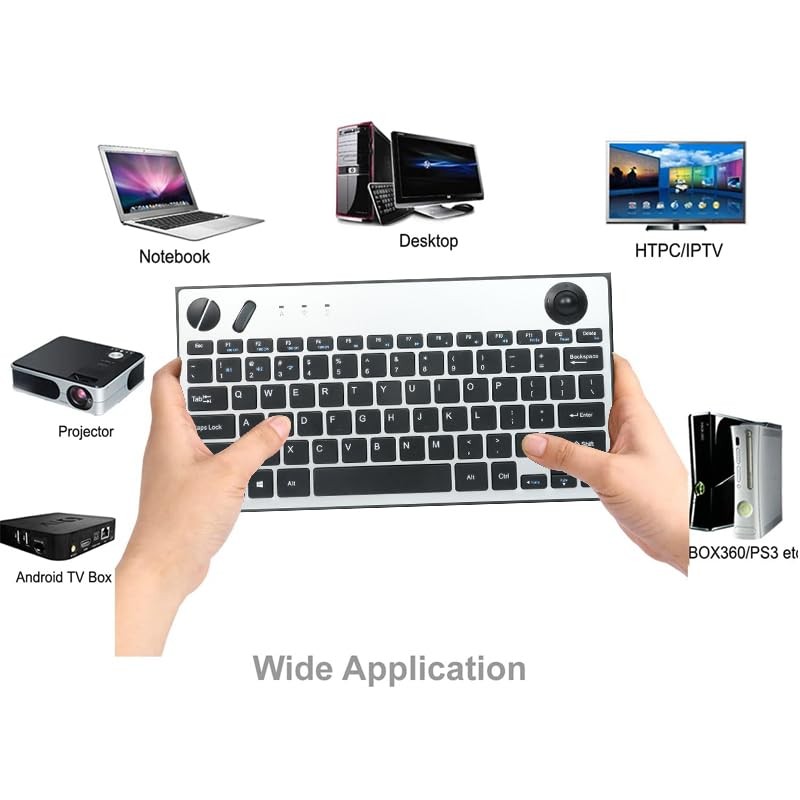 78 Keys Dual Mode Wireless Trackball Keyboard, Bluetooth 5.0 & 2.4G Wireless …