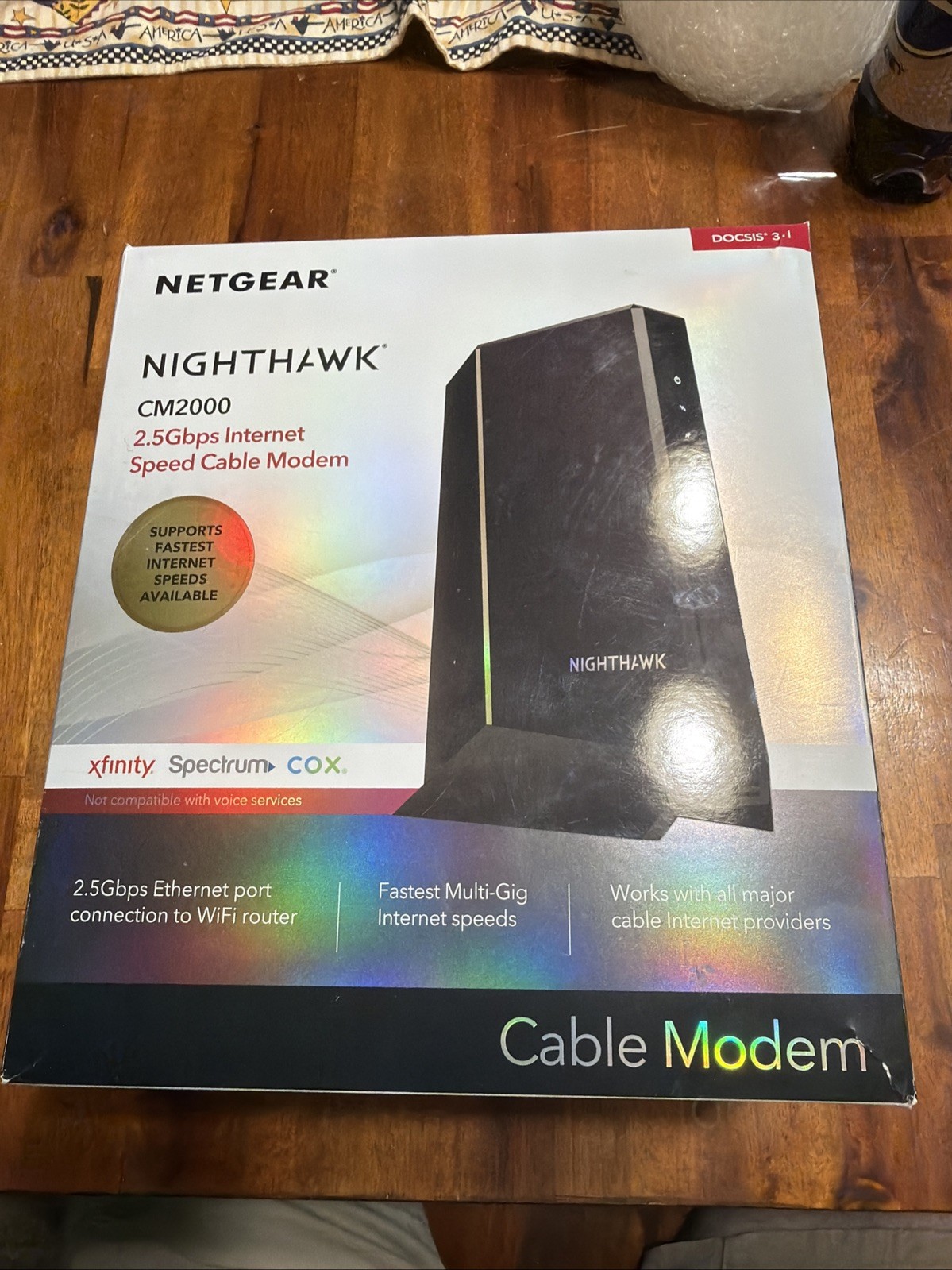 NETGEAR CM2000100NAS Cable Modem Untested Powers On See Description