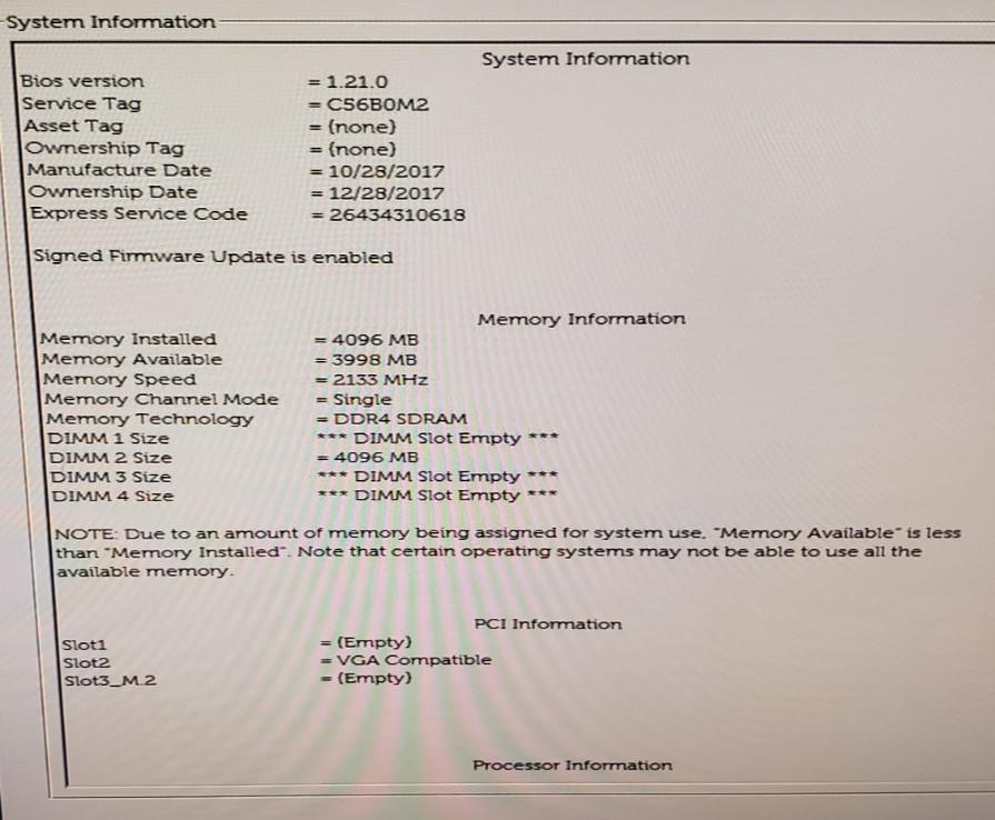 Dell OptiPlex 7050 SFF Desktop PC Core i7-6700 3.40GHz 4GB RAM No HDD/SDD