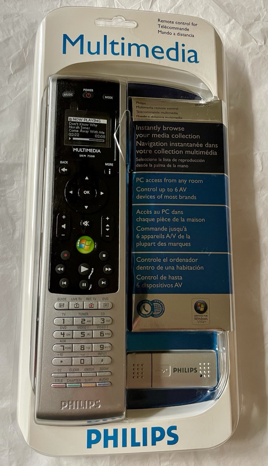 PHILIPS Multimedia SRM7500/37 Remote Instantly Browse Media Factory Sealed New