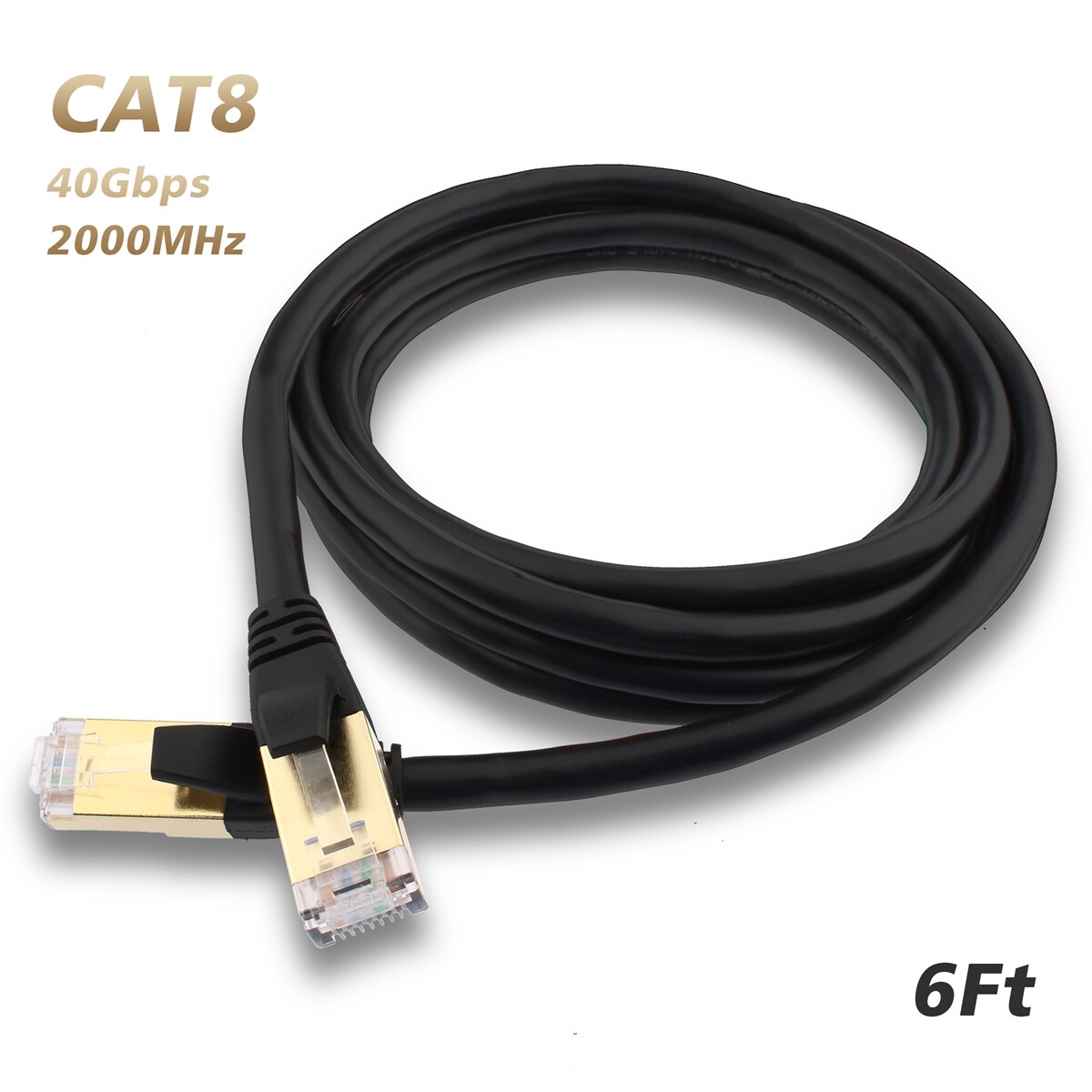 Ultra-Speed RJ45 Ethernet Network LAN Cable CAT8 3FT 6FT to 66FT Patch Lot