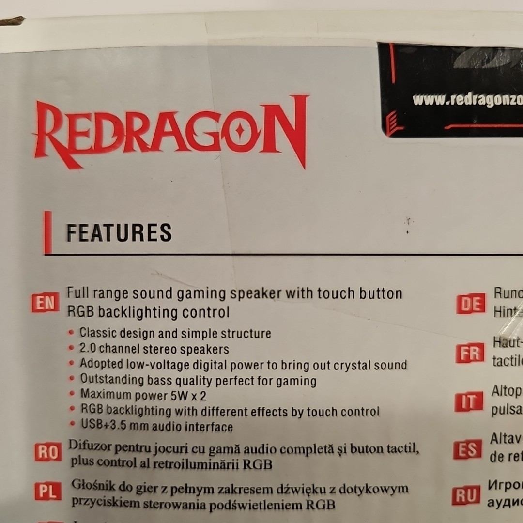 Redragon GS520 RGB Desktop Speakers, 2.0 Channel PC Computer Stereo Speaker with