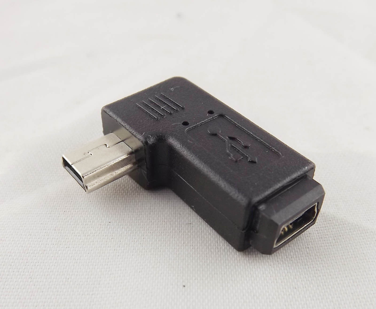 USB 2.0 Mini 5 Pin Male Plug To Mini 5 Pin Female Right Angle Adapter Connector