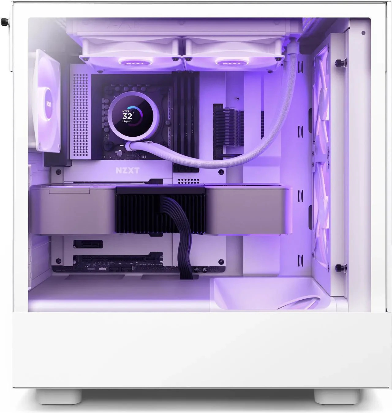 NZXT 120mm RGB Case Fan RF-C12FF-W1 PWM 4-Pin Fluid Dynamic Bearing White