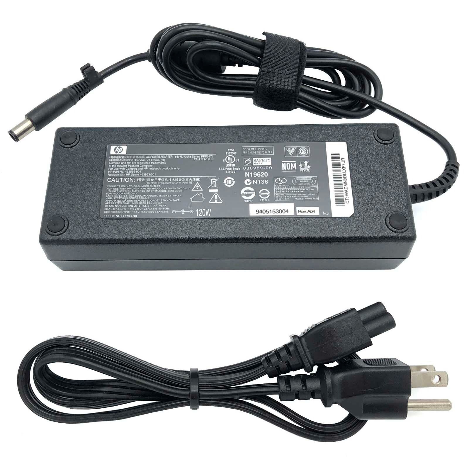 New Genuine HP 120W 18.5V 6.5A AC Adapter PA-1121-42HN PPP016L-E 519331-001