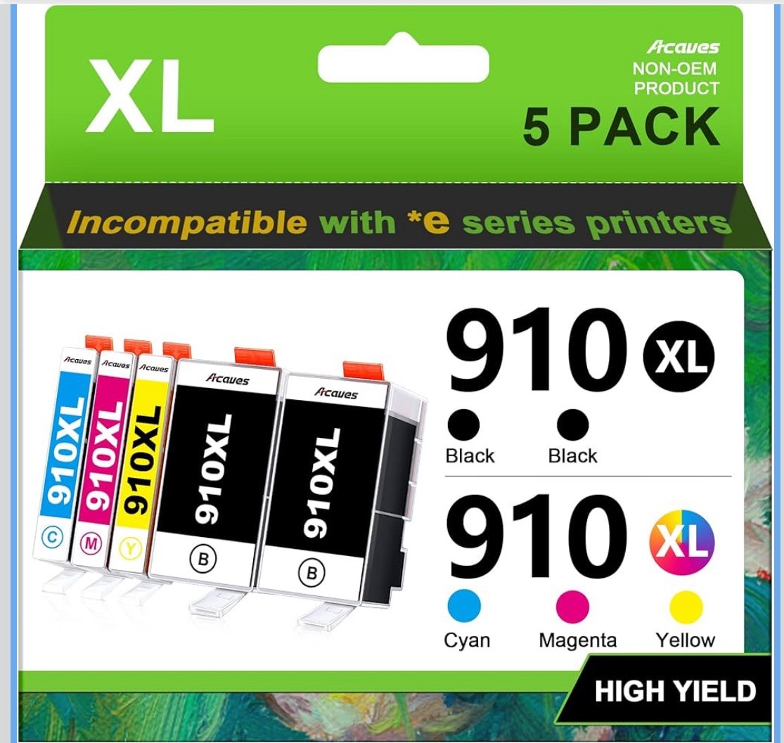 910 XL 910XL Ink Cartridges 5 Pack for HP 910XL Ink Cartridges Combo Pack