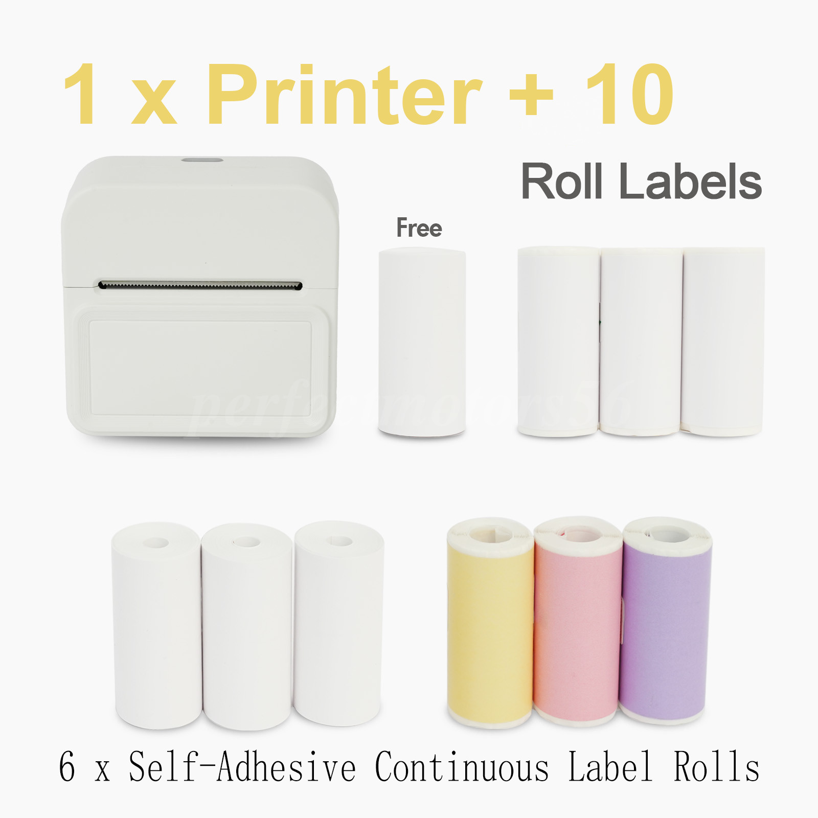 Portable Mini Thermal Printer Wireless Receipt Bill Ticket Printer+10 Roll Paper