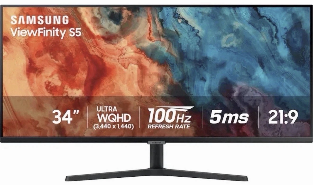 SAMSUNG ViewFinity S5 34″ Ultra-WQHD Monitor 100Hz, 5ms, HDR10, AMD FreeSync NEW