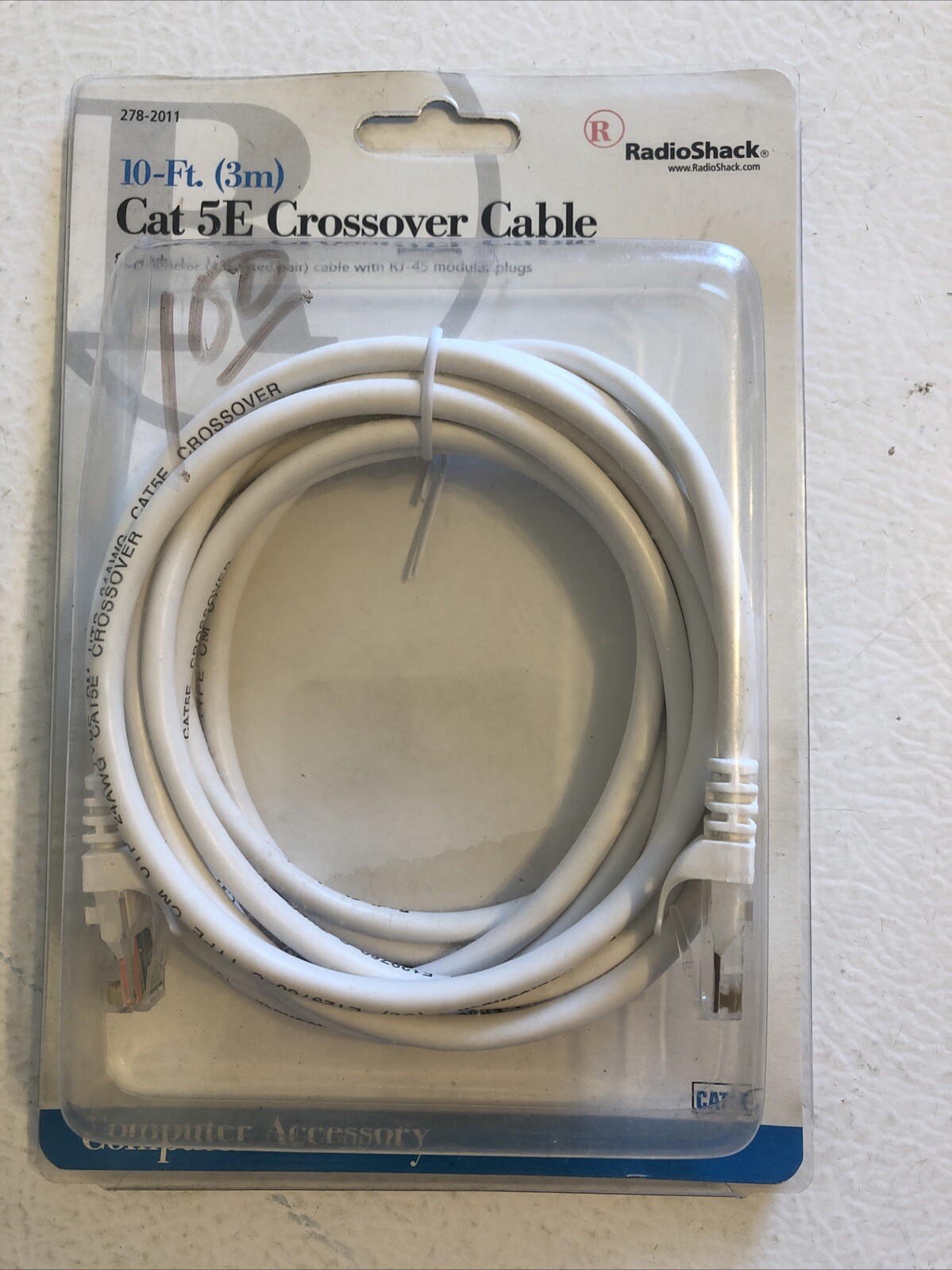 RadioShack – Cat 5E 10Ft Crossover Cable – Computer Accessory 278-2011