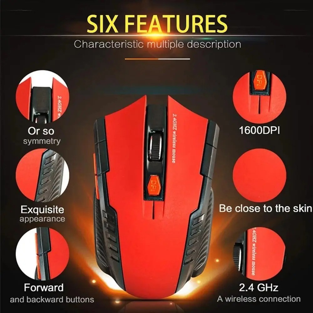 2.4GHz Wireless Optical Mouse &USB Receiver Adjustable DPI for PC Laptop Desktop