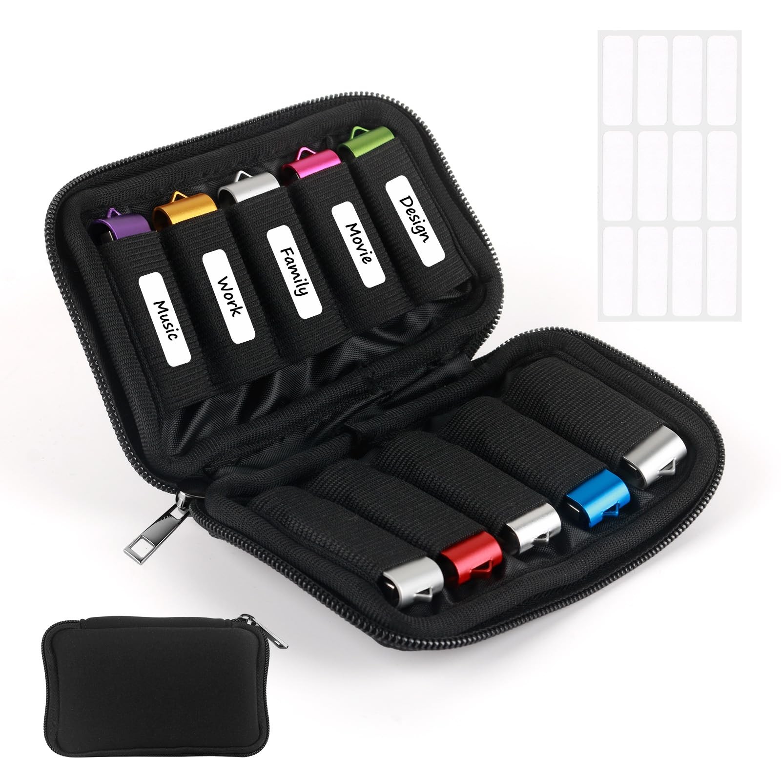 Flash Drive Case USB Storage Case 10 Slots, Portable Thumb Drive USB Holder