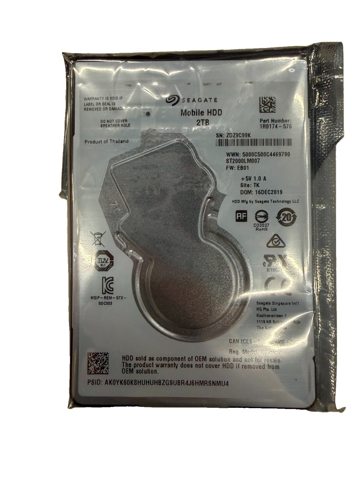 Seagate 2TB ST2000LM007 128MB SATA 6Gb/s 2.5″ Laptop HDD Hard Disk Drive -7mm