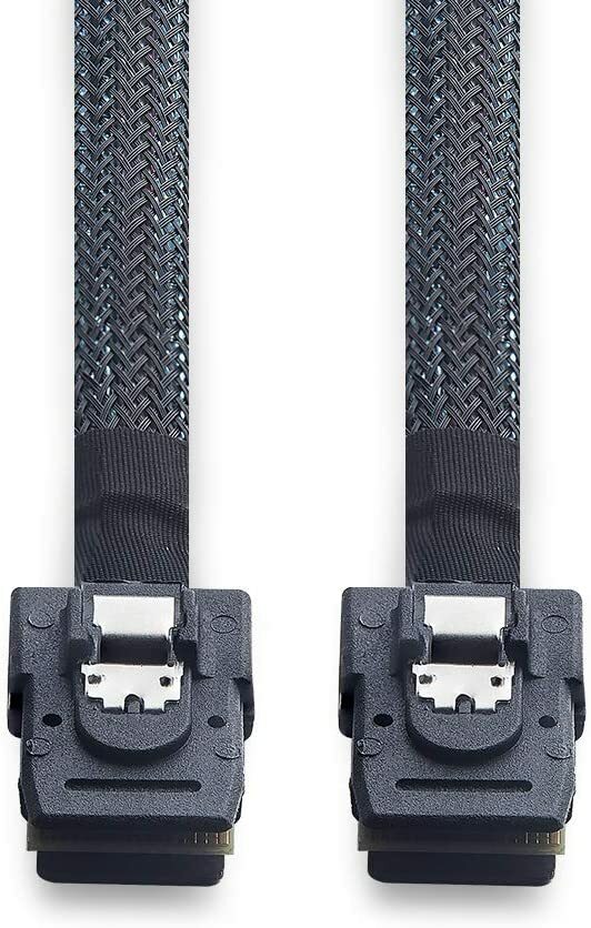 2 Packs 6G Internal Mini SAS SFF-8087 to SFF-8087 Cable 100-Ohms 0.5-m(1.6ft)