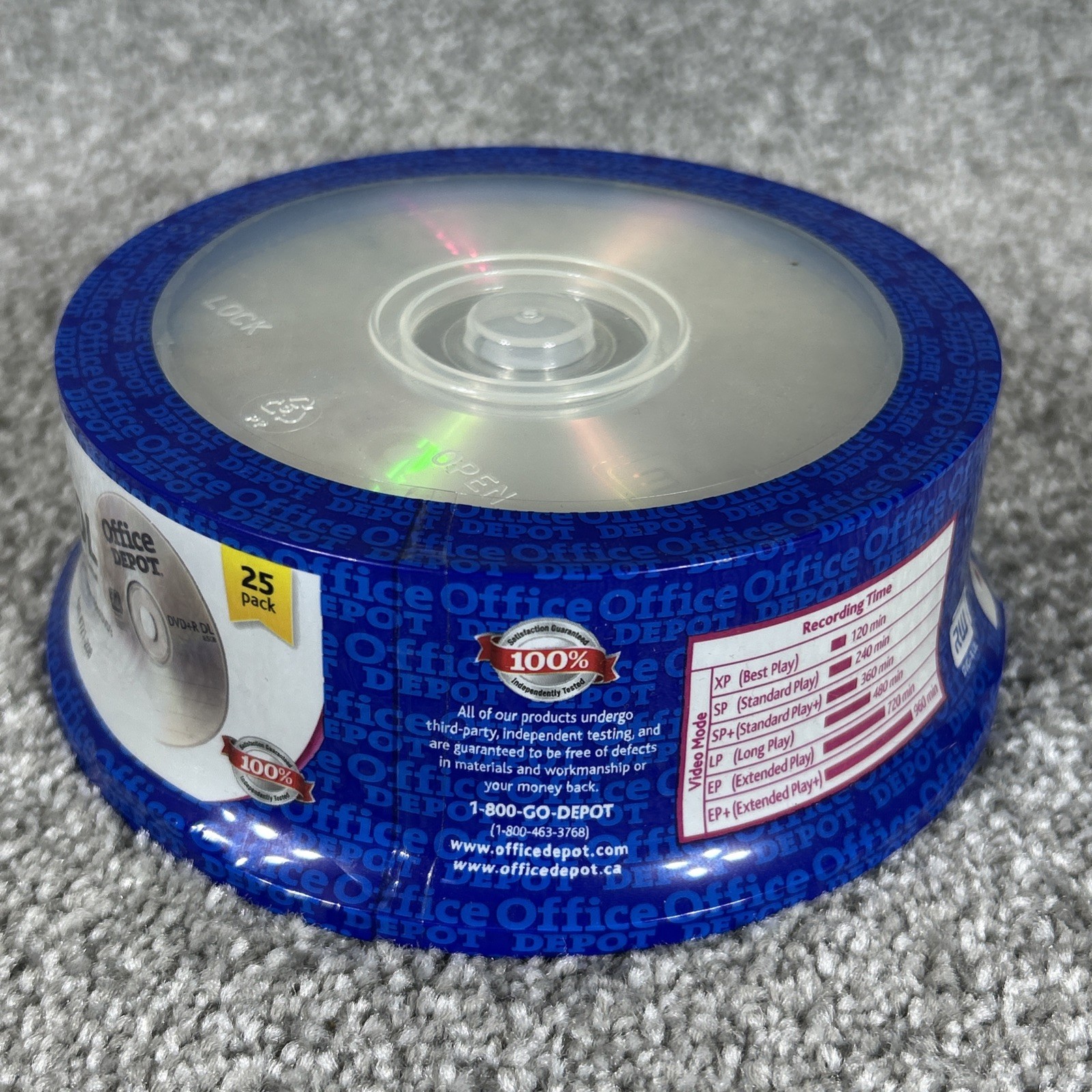 DVD Blank Office Depot Double Layer DVD+R DL Recordable Media 25 Pack New Sealed