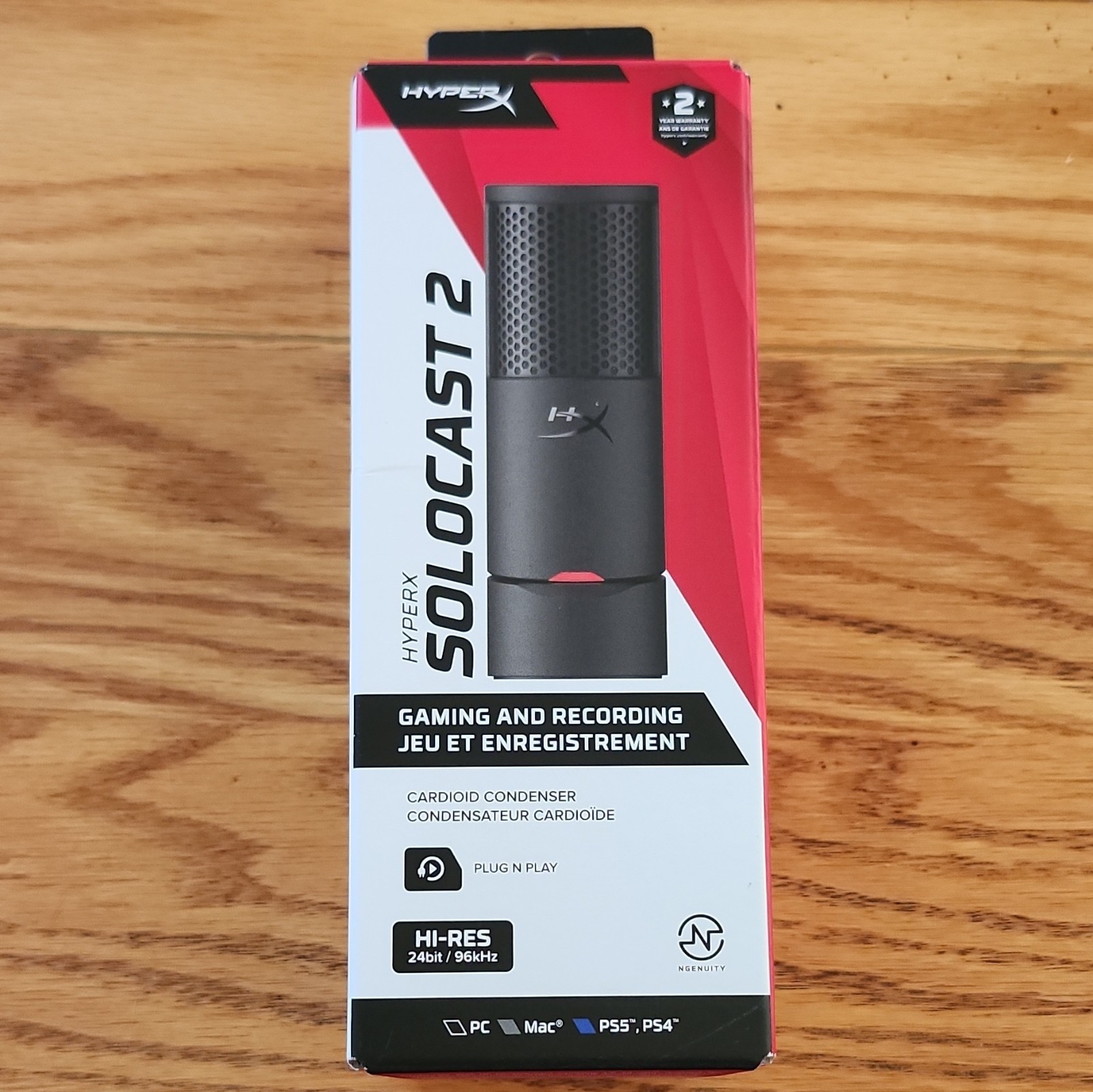 HyperX SoloCast 2 USB-C Cardioid Condenser Mic Tap-to-Mute Freestanding Black