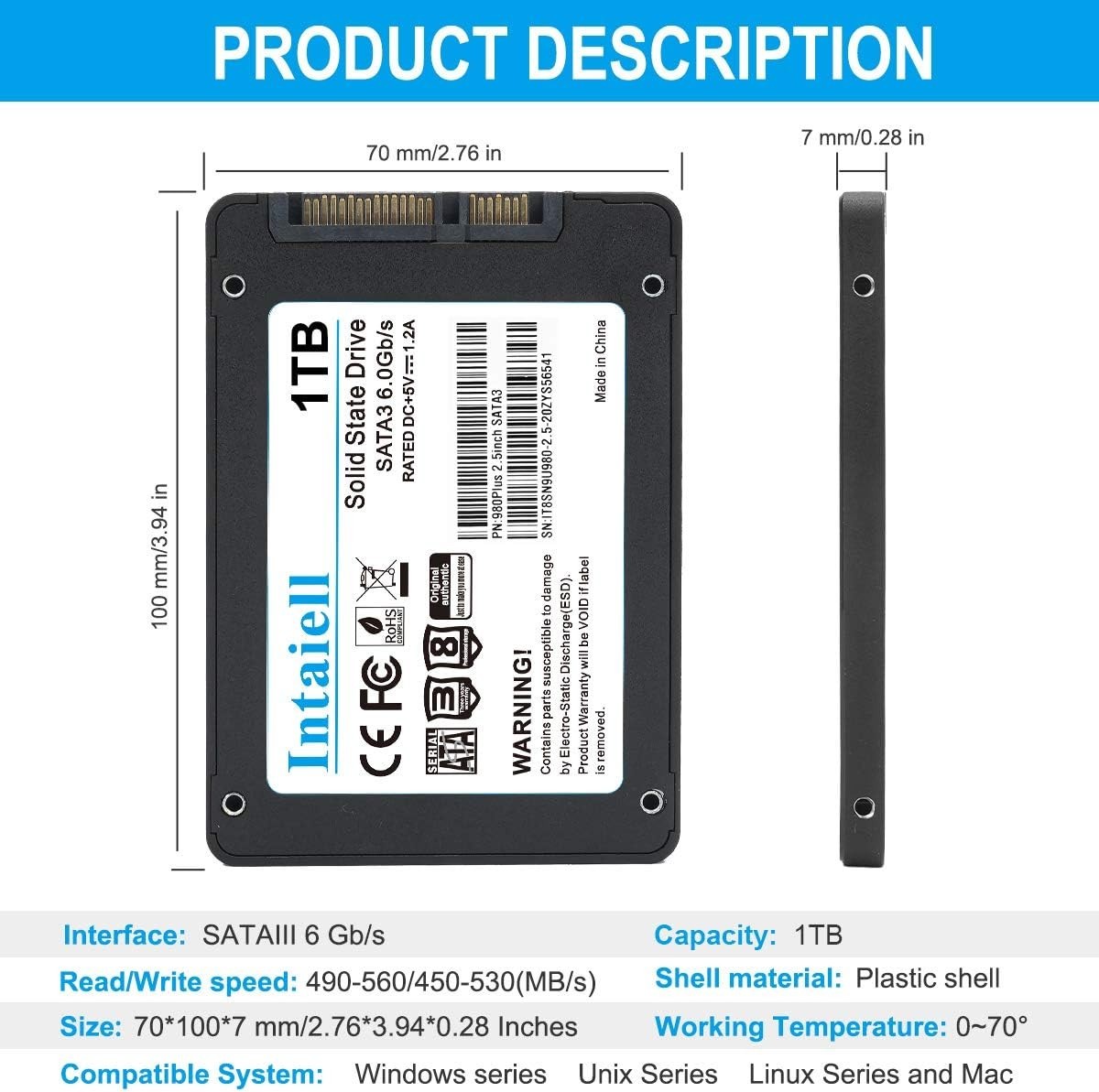 980 Plus 1TB SATA3 V-NAND 2.5inch Internal SSD – FAST SHIPPING – CHARITY