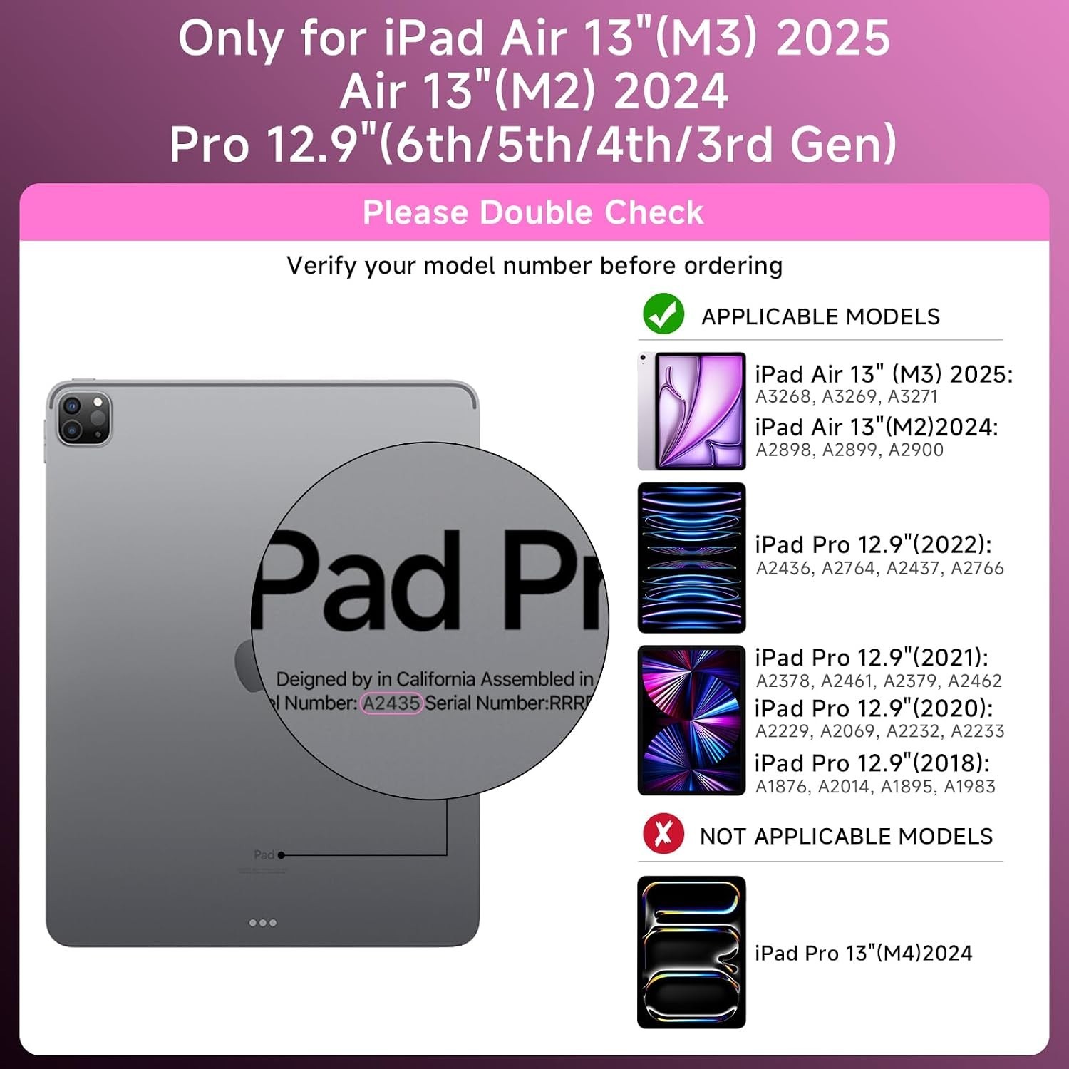 Transparent Keyboard Case for iPad Air 13 iPad Air 13″/iPad Pro 12.9″ Pink $149