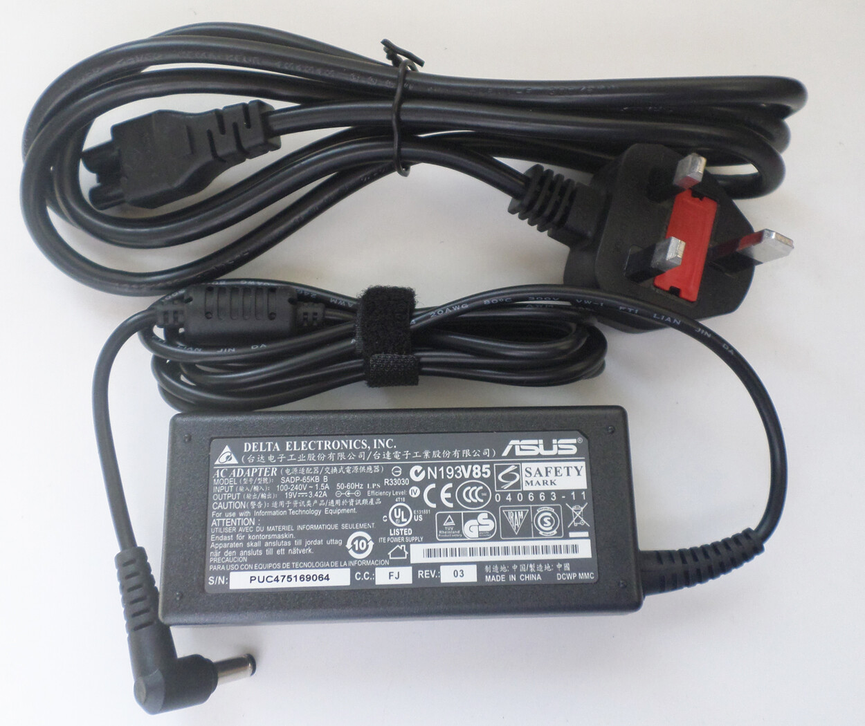 Original AC Adapter Charger for Asus SADP-65NB BB ADP-65DB 65W power supply cord