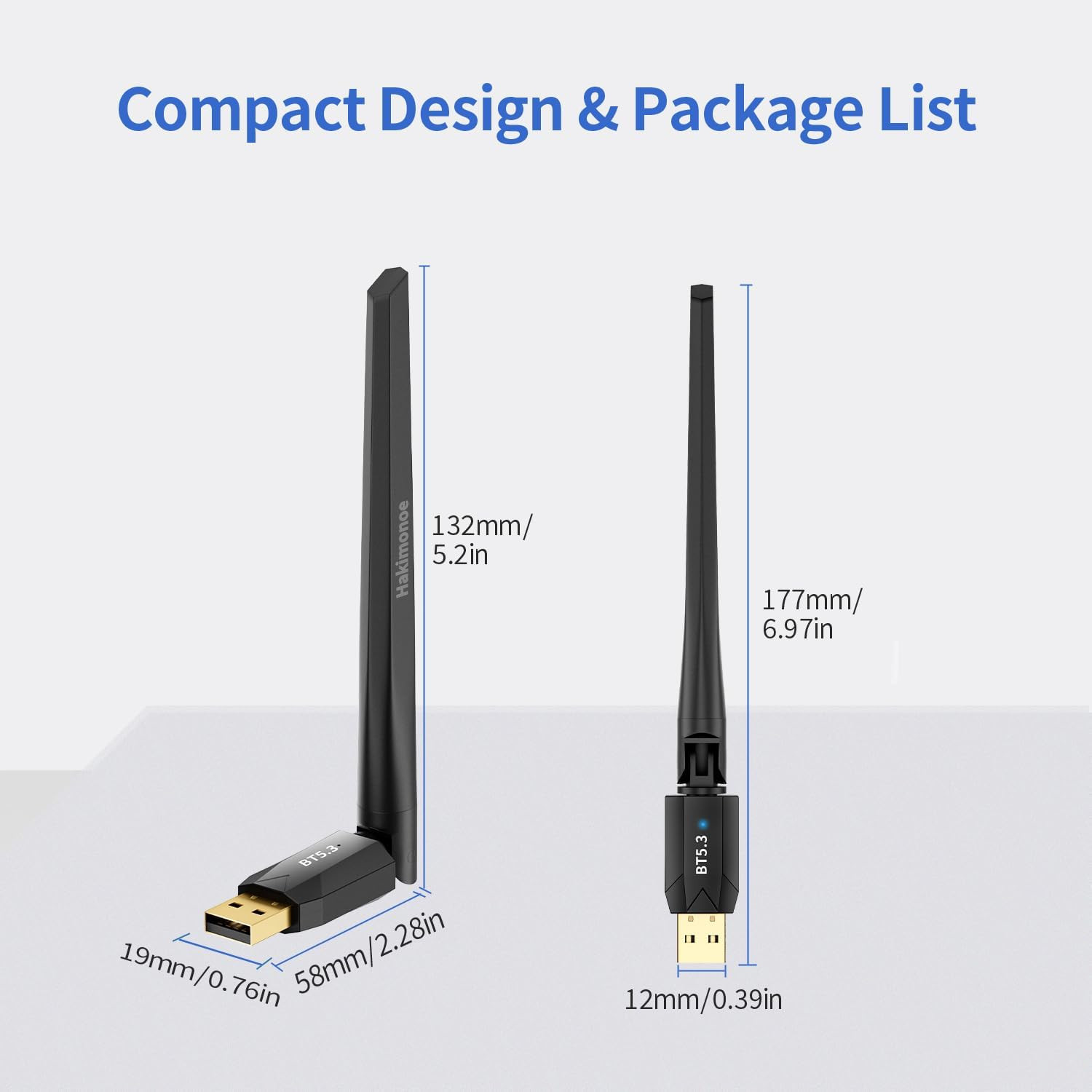 Latest Bluetooth 5.3 Adapter for PC Desktop, 20 M Wireless Transmitter Dongle F
