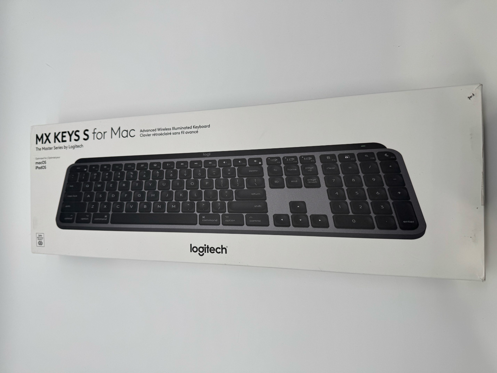 Logitech MX Keys S Wireless Keyboard Backlit Bluetooth USB C Space Grey