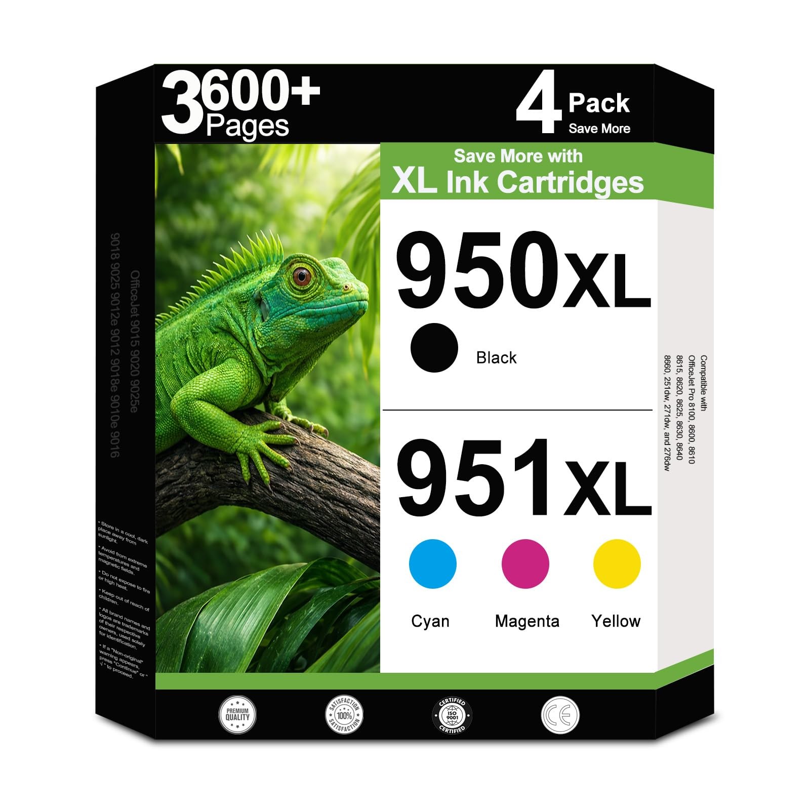 Aftermarket 950XL 951XL Ink Cartridge Combo for HP OfficeJet Pro 4-Pack, Open