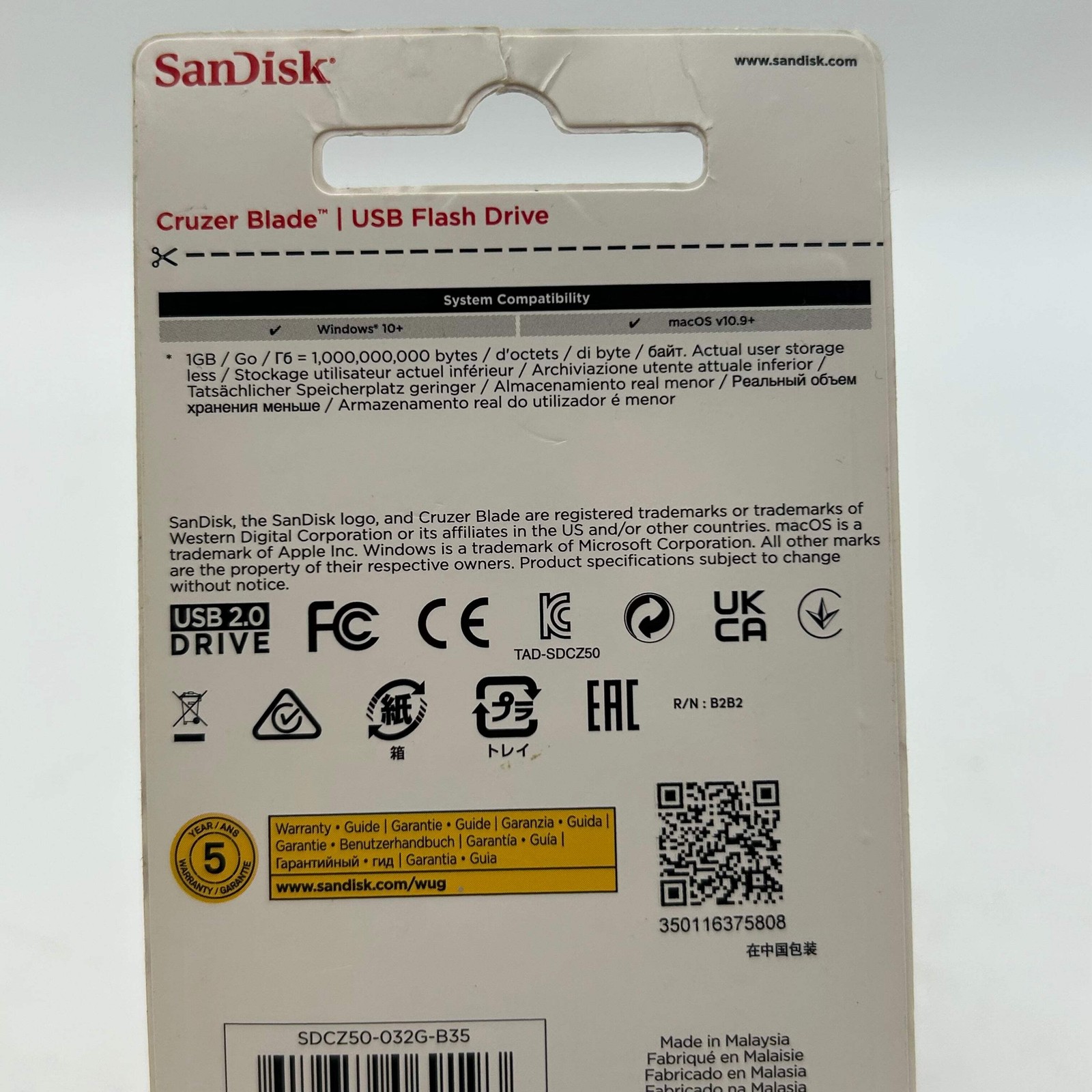 SanDisk Cruzer Blade USB 2.0 32GB Flash Drive – Brand New