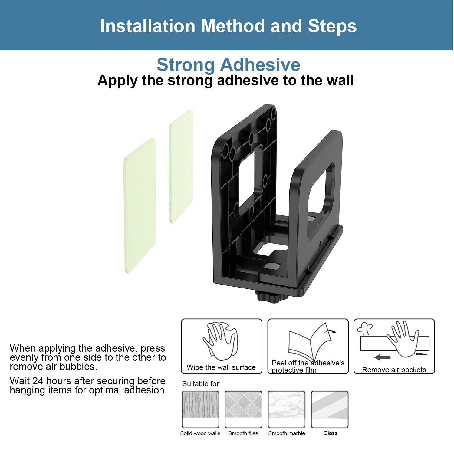 Wall Mount Router Holder, Adjustable Bracket for WiFi Modem/Laptop/Set-Top Box