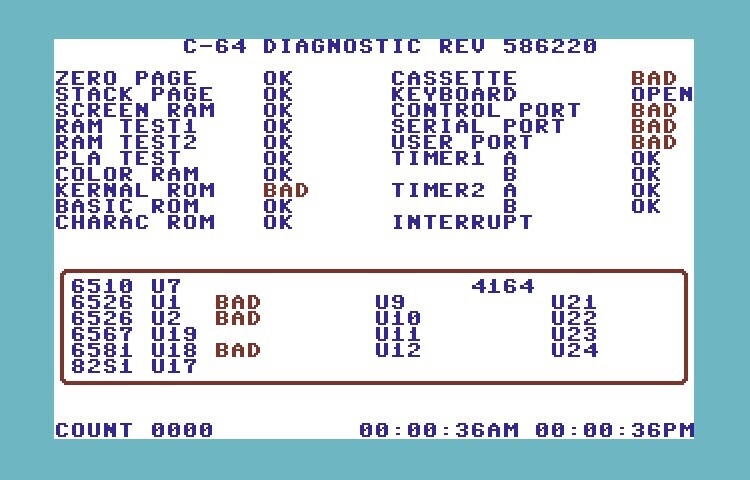 Commodore 64 Dead Test & Diagnostic Cartridge & Test Harness Set – USA seller