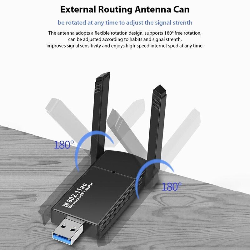USB 3.0 Wireless WIFI Adapter 1300Mbps Long Range Dongle Dual Band Network lot