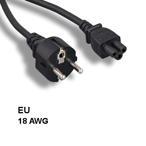 Kentek 6′ ft 18 AWG Europe EU 3 Prong Power Cord IEC320 C5 to CEE 7/7 SCHUKO