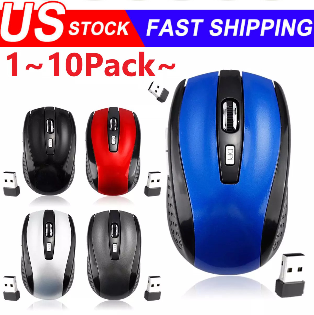 Wireless Optical Mouse Mice 2.4GHz USB Receiver For Laptop PC Computer DPI lot