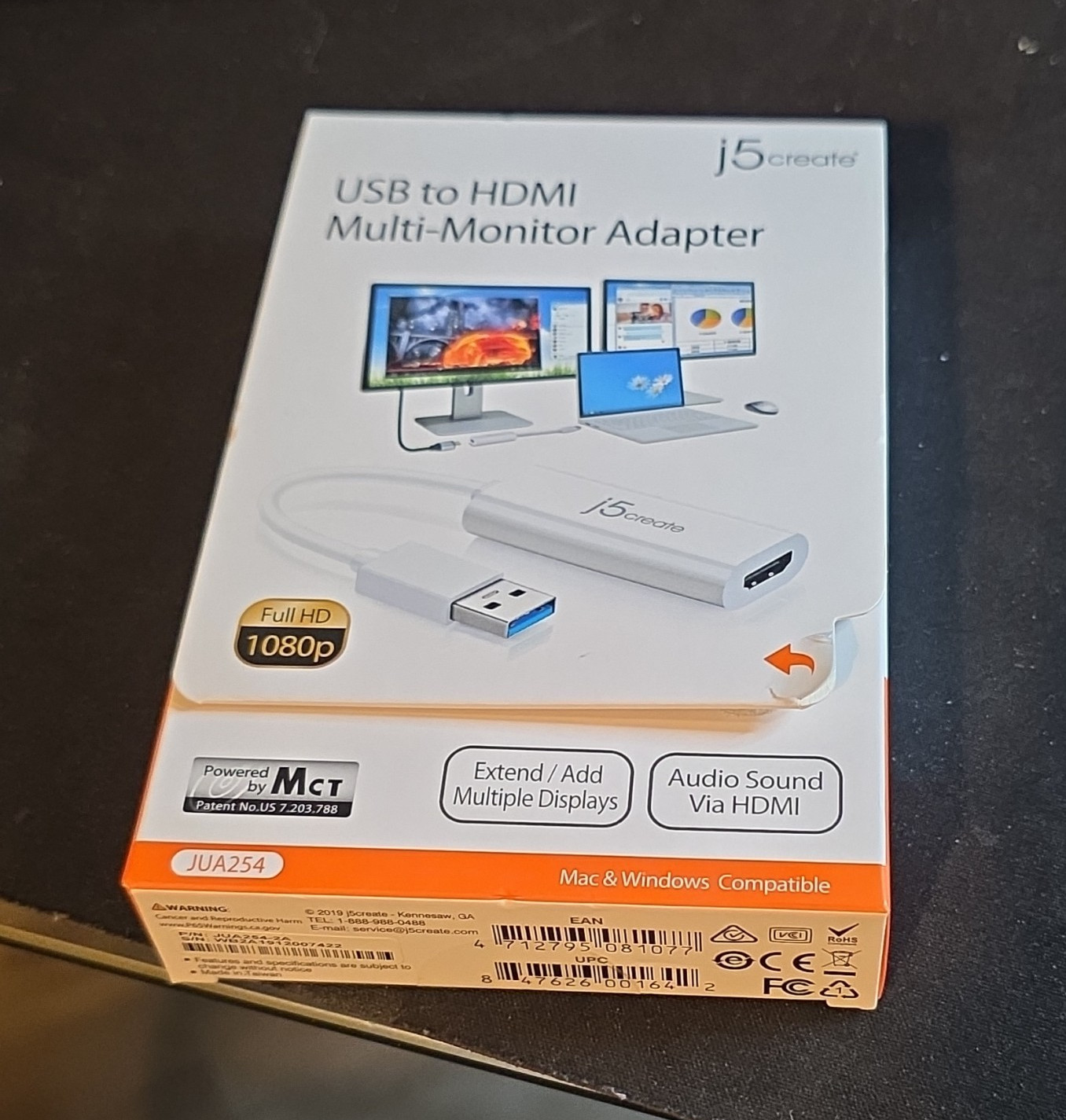 j5create JUA254 USB 3.0 to HDMI Adapter 1080p Audio White 5 in