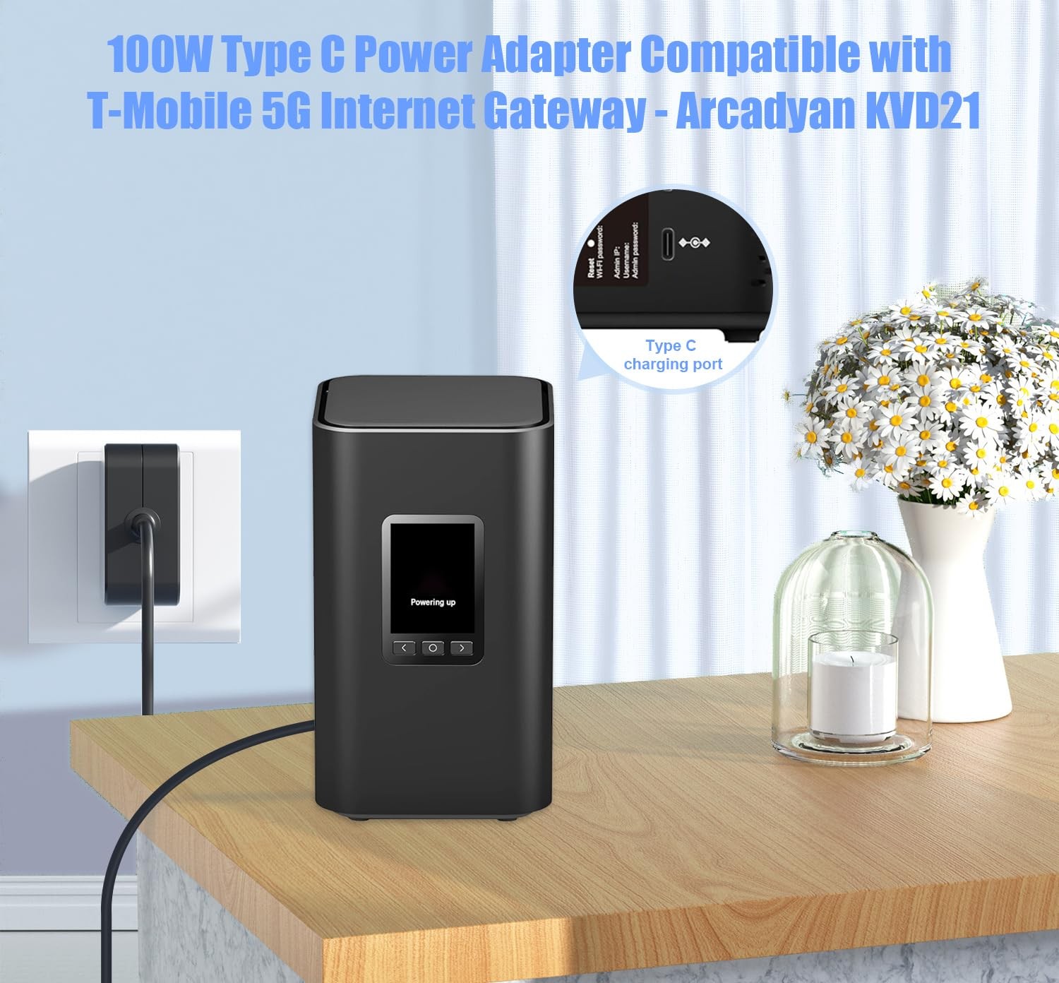 100W USB Fast Charger with T-Mobile 5G Internet Gateway Charger – Arcadyan KV…