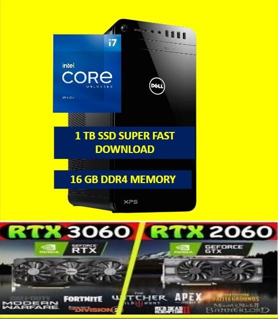 Dell XPS 8910 i7-6700 3.40GHz 1 TB SSD 32 GB RAM RTX 2060 6 GB Win10