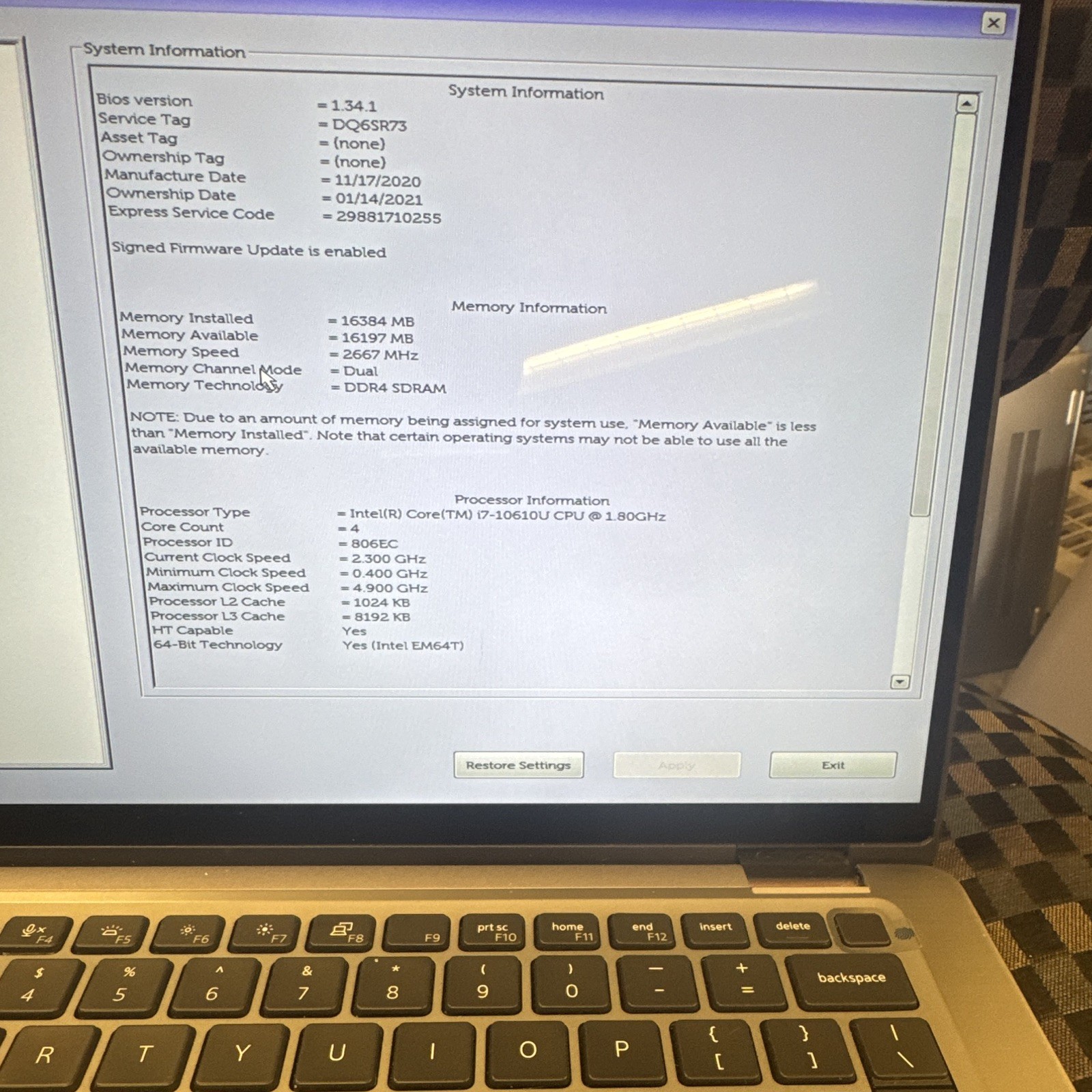 Dell Latitude 7410 14″ i7-10610U 16GB 256GB SSD Win 11 Pro Silver
