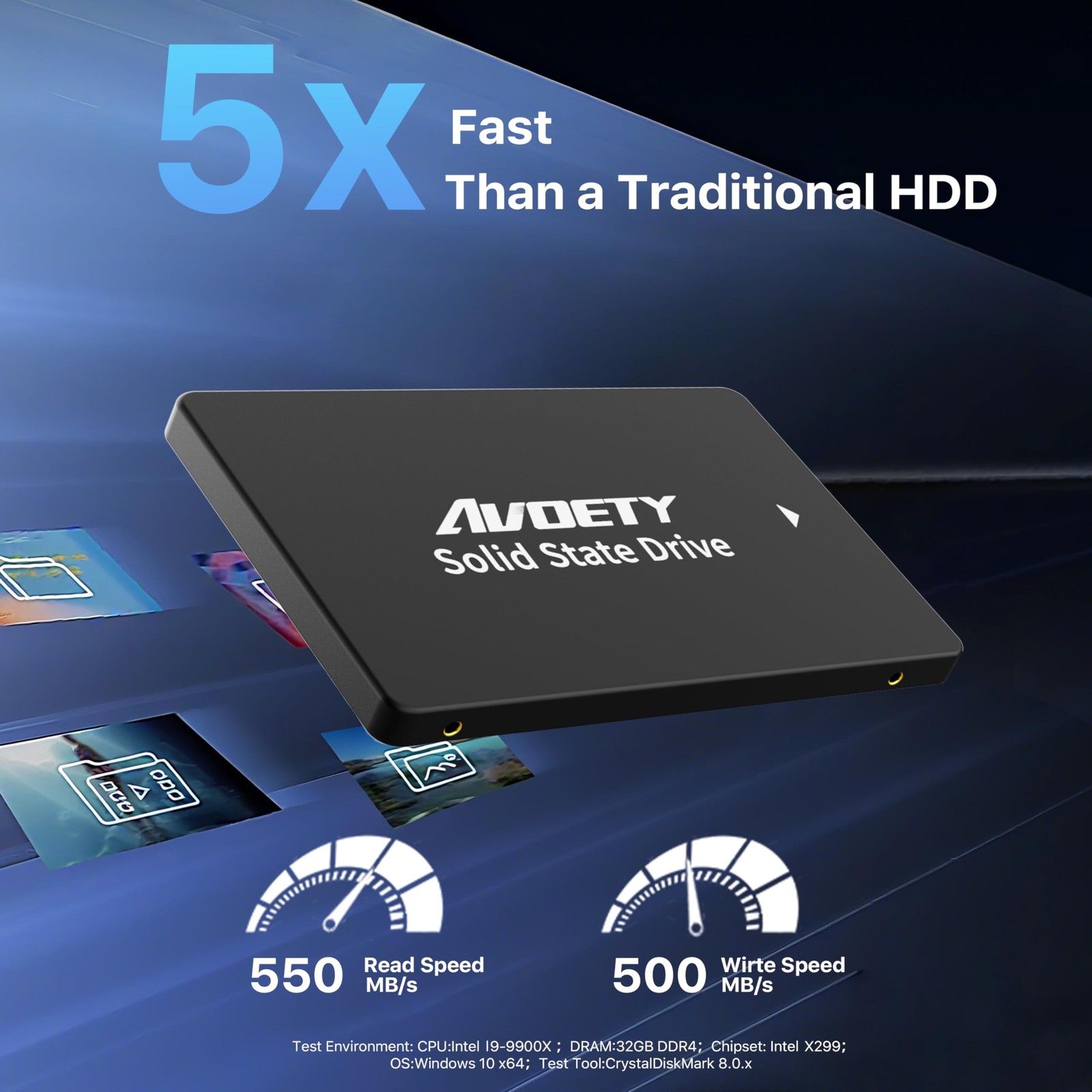 AVOETY 2.5″ SATA III Internal 512GB SSD – 550MB/s Read Speed, SSD 3D NAND TLC…