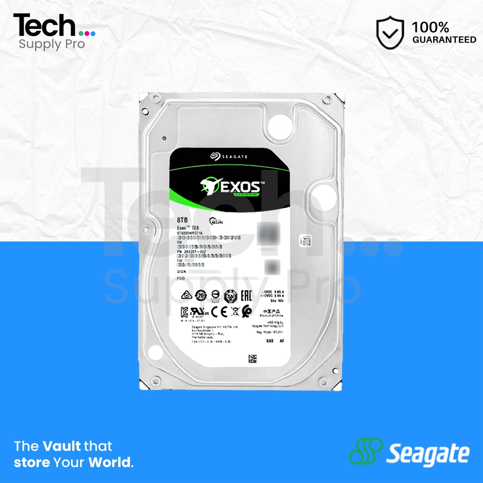 ST8000NM001A Seagate Exos 7E8 8TB SAS 7.2K RPM 12GB/s 3.5″ Hard Drive