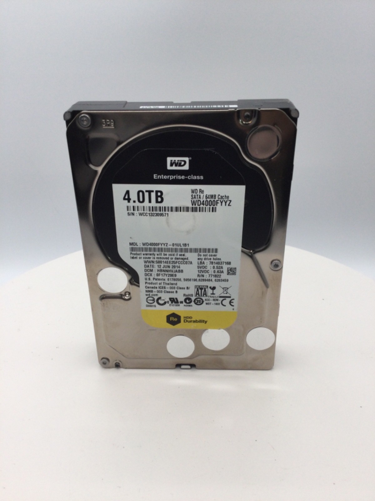 Western Digital Enterprise 4TB WD4000FYYZ-01UL1B1 3.5″ SATA HDD 64MB Cache Teste