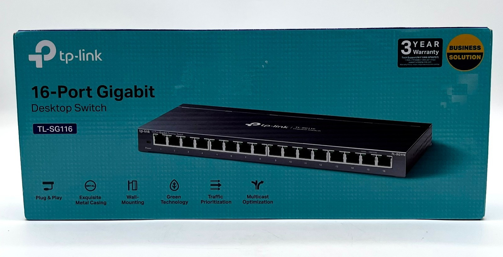 TP-Link Plug And Play 16-Port Gigabit Desktop Switch Model TL-SG116 Brand New